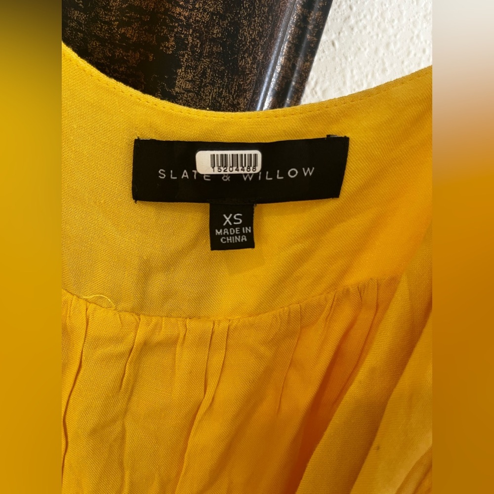Slate & Willow Yellow Tiered Dress - Picture 3 of 11